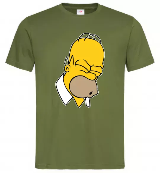 Чоловіча футболка Гомер Сімпсон Doh Оливковий фото