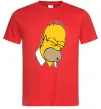 Чоловіча футболка Гомер Сімпсон Doh Червоний фото