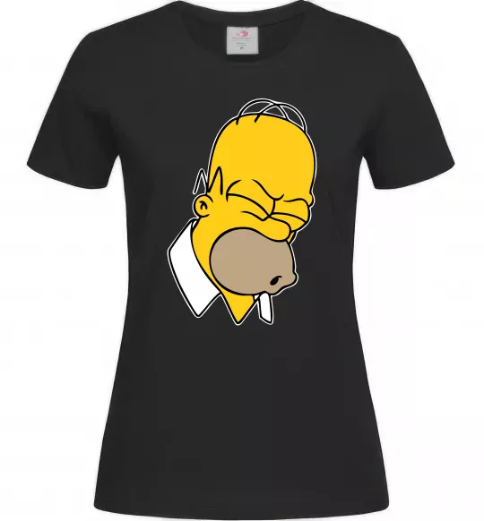 Женская футболка Гомер Сімпсон Doh Черный фото
