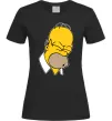 Женская футболка Гомер Сімпсон Doh Черный фото