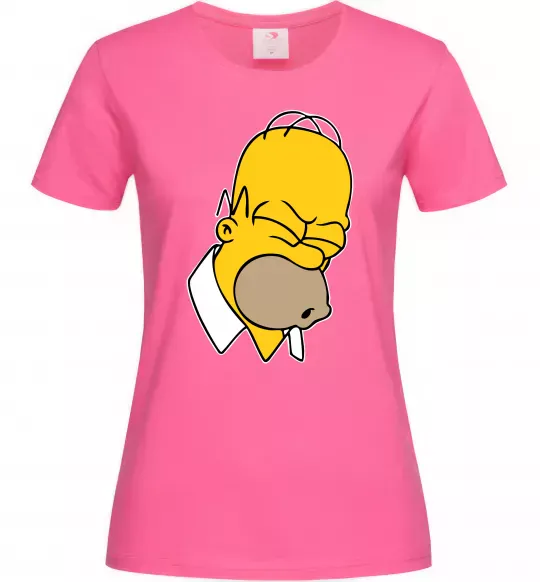 Женская футболка Гомер Сімпсон Doh Ярко-розовый фото
