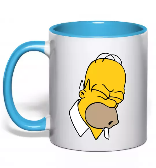Чашка с цветной ручкой Гомер Сімпсон Doh Голубой фото