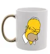 Чашка с цветной ручкой Гомер Сімпсон Doh Золото фото