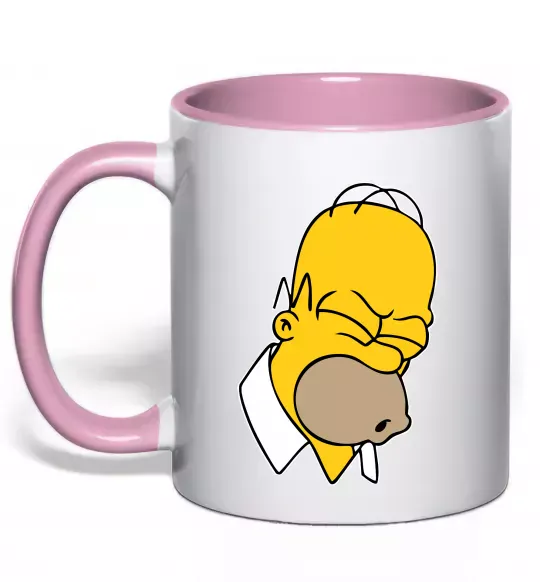Чашка с цветной ручкой Гомер Сімпсон Doh Нежно розовый фото