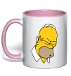 Чашка с цветной ручкой Гомер Сімпсон Doh Нежно розовый фото