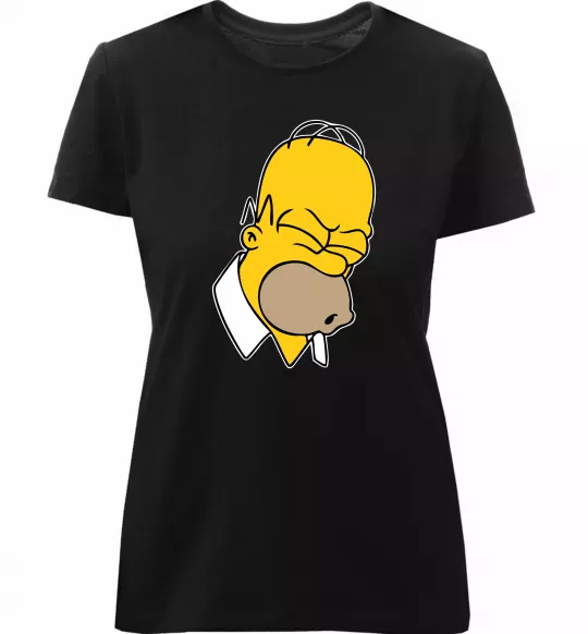 Женская премиум футболка Гомер Сімпсон Doh Черный фото
