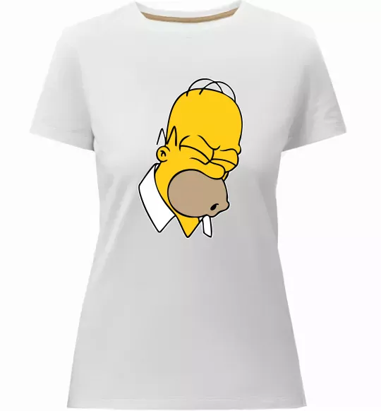 Женская премиум футболка Гомер Сімпсон Doh Белый фото