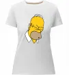Женская премиум футболка Гомер Сімпсон Doh Белый фото