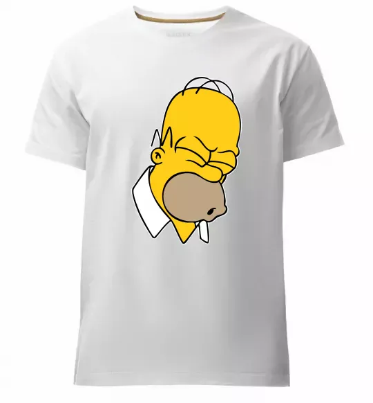 Мужская премиум футболка Гомер Сімпсон Doh Белый фото