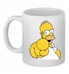 Чашка керамическая Гомер Сімпсон показує пальцем Белый фото