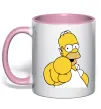 Чашка с цветной ручкой Гомер Сімпсон показує пальцем Нежно розовый Чашка с цветной ручкой Гомер Сімпсон показує пальцем Нежно розовый фото