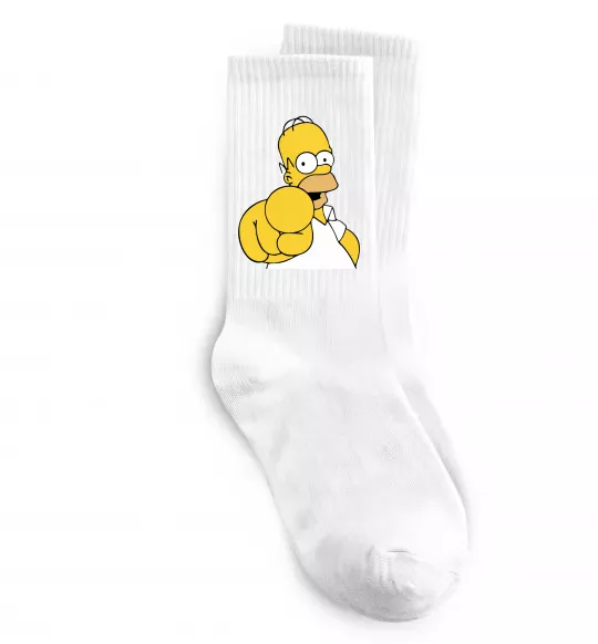 Носки Гомер Сімпсон показує пальцем Белый фото