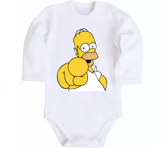 Детский боди Гомер Сімпсон показує пальцем Белый фото