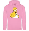 Мужская толстовка (худи) Гомер Сімпсон показує пальцем Розовый фото