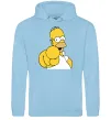 Мужская толстовка (худи) Гомер Сімпсон показує пальцем Голубой фото