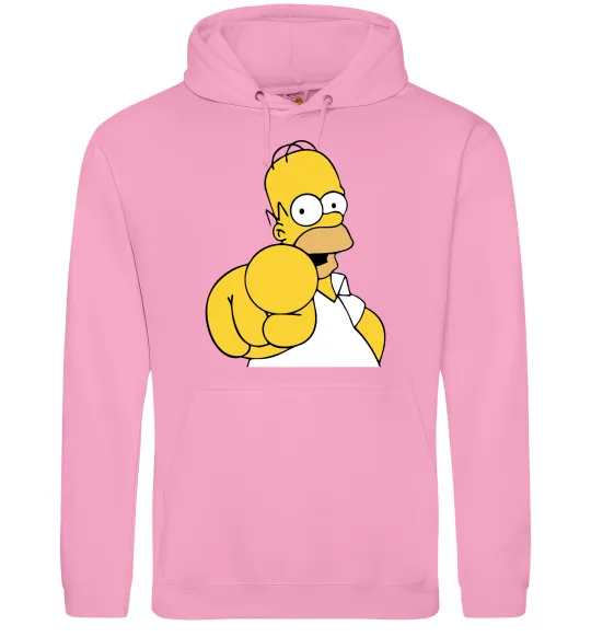 Женская толстовка (худи) Гомер Сімпсон показує пальцем Розовый фото