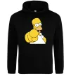 Жіноча толстовка (худі) Гомер Сімпсон показує пальцем Чорний фото