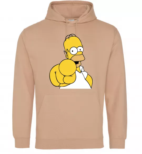 Жіноча толстовка (худі) Гомер Сімпсон показує пальцем Пісочний фото