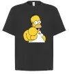 Футболка Оверсайз Гомер Сімпсон показує пальцем Черный Футболка Оверсайз Гомер Сімпсон показує пальцем Черный фото