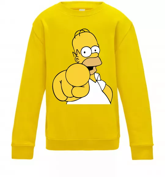 Дитячий світшот Гомер Сімпсон показує пальцем Сонячно жовтий фото