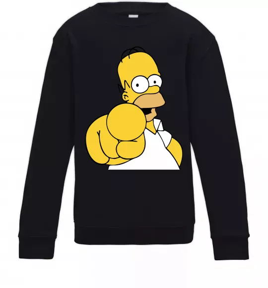 Дитячий світшот Гомер Сімпсон показує пальцем Чорний фото