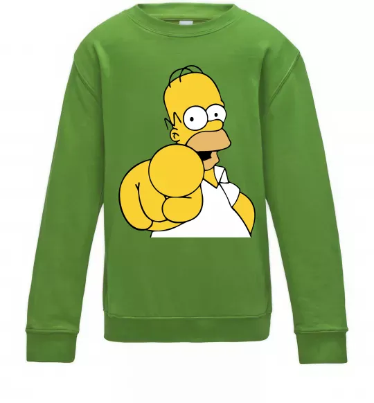 Дитячий світшот Гомер Сімпсон показує пальцем Лаймовий фото