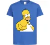 Детская футболка Гомер Сімпсон показує пальцем Ярко-синий фото