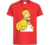 Детская футболка Гомер Сімпсон показує пальцем Красный фото