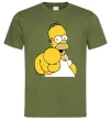 Чоловіча футболка Гомер Сімпсон показує пальцем Оливковий фото
