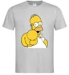 Чоловіча футболка Гомер Сімпсон показує пальцем Сірий фото