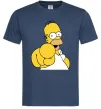 Чоловіча футболка Гомер Сімпсон показує пальцем Темно-синій фото