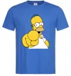 Чоловіча футболка Гомер Сімпсон показує пальцем Яскраво-синій фото