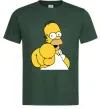 Чоловіча футболка Гомер Сімпсон показує пальцем Темно-зелений фото