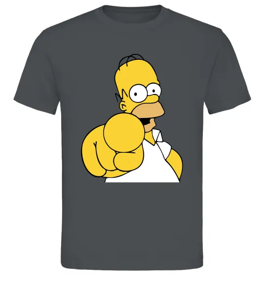 Чоловіча футболка Гомер Сімпсон показує пальцем Графіт фото