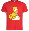 Чоловіча футболка Гомер Сімпсон показує пальцем Червоний фото