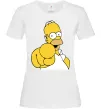 Женская футболка Гомер Сімпсон показує пальцем Белый фото