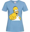 Женская футболка Гомер Сімпсон показує пальцем Голубой фото