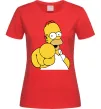 Женская футболка Гомер Сімпсон показує пальцем Красный фото