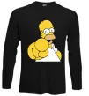 Лонгслив Гомер Сімпсон показує пальцем Черный Лонгслив Гомер Сімпсон показує пальцем Черный фото