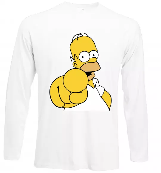 Лонгслив Гомер Сімпсон показує пальцем Белый фото