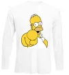 Лонгслив Гомер Сімпсон показує пальцем Белый Лонгслив Гомер Сімпсон показує пальцем Белый фото