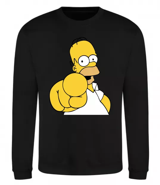 Свитшот Гомер Сімпсон показує пальцем Черный фото