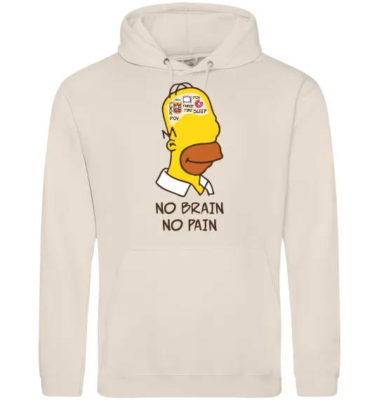 Мужская толстовка (худи) No brain, no pain Simpsons Таш фото