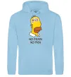 Женская толстовка (худи) No brain, no pain Simpsons Голубой фото