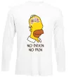 Лонгслів No brain, no pain Simpsons Білий фото