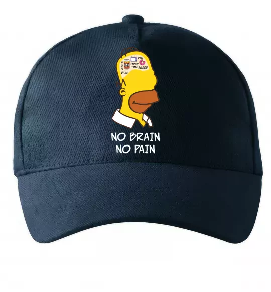 Кепка No brain, no pain Simpsons Темно-синий фото
