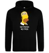 Мужская толстовка (худи) No brain, no pain Simpsons Черный фото