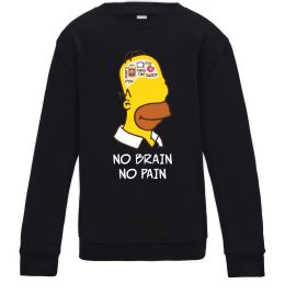 Детский Свитшот No brain, no pain Simpsons