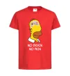 Дитяча футболка No brain, no pain Simpsons Червоний фото