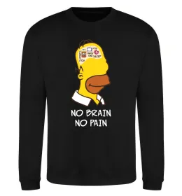 Світшот No brain, no pain Simpsons Чорний фото